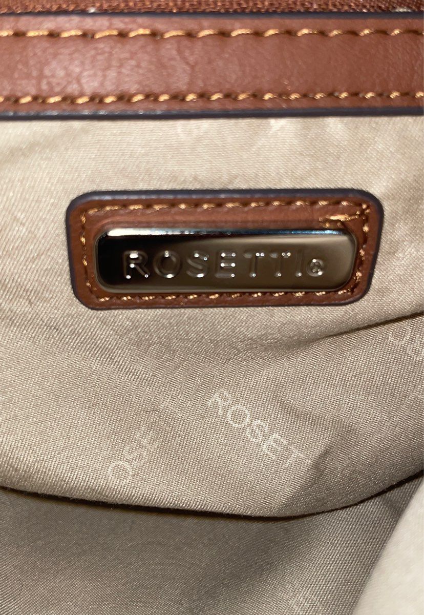 Rosetti Brown Tan Multi Knit Tweed Shoulder Bag Hobo Faux Leather Trim