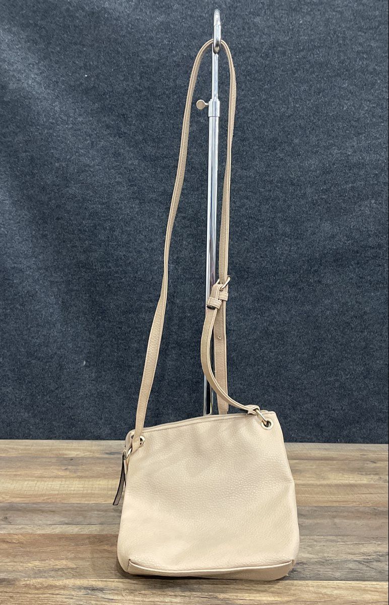 Jones New York Cream Signature Pebbled Crossbody Bag Gold Hardware