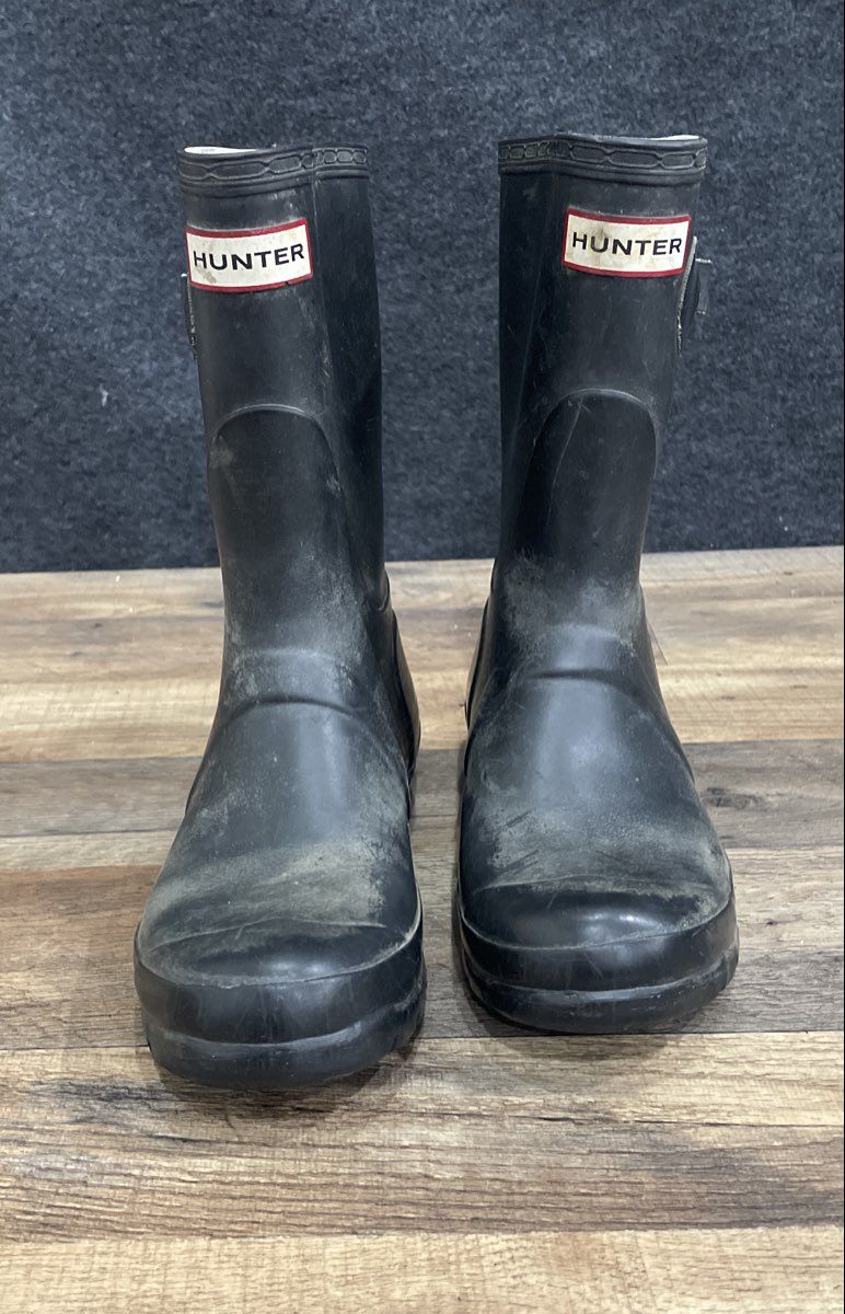 Hunter Original Short Grey Matte Waterproof Rain Boots Women's Size 7