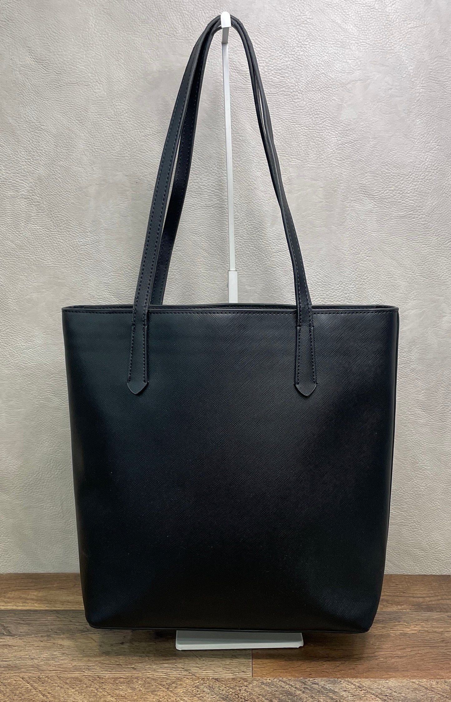 Kate Spade Black Saffiano Leather Zip Top Tote Bag Gold Hardware