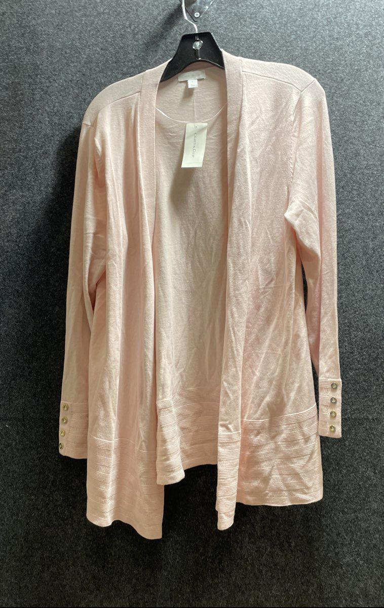 Charter Club Women's Misty Pink Core Ottoman Cardigan Jacket Sz L NWT