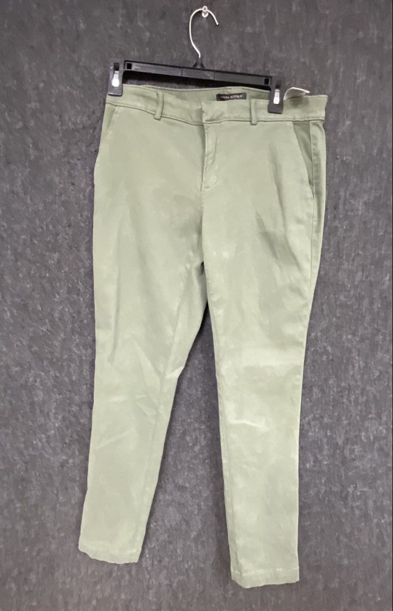Banana Republic Women's Sloan Fit Green Garment Dyed Skinny Pants Sz 2 NWT