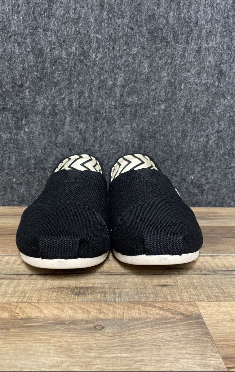 TOMS Alpargata Black Canvas Slip-On Shoes Women's Size 9.5 W
