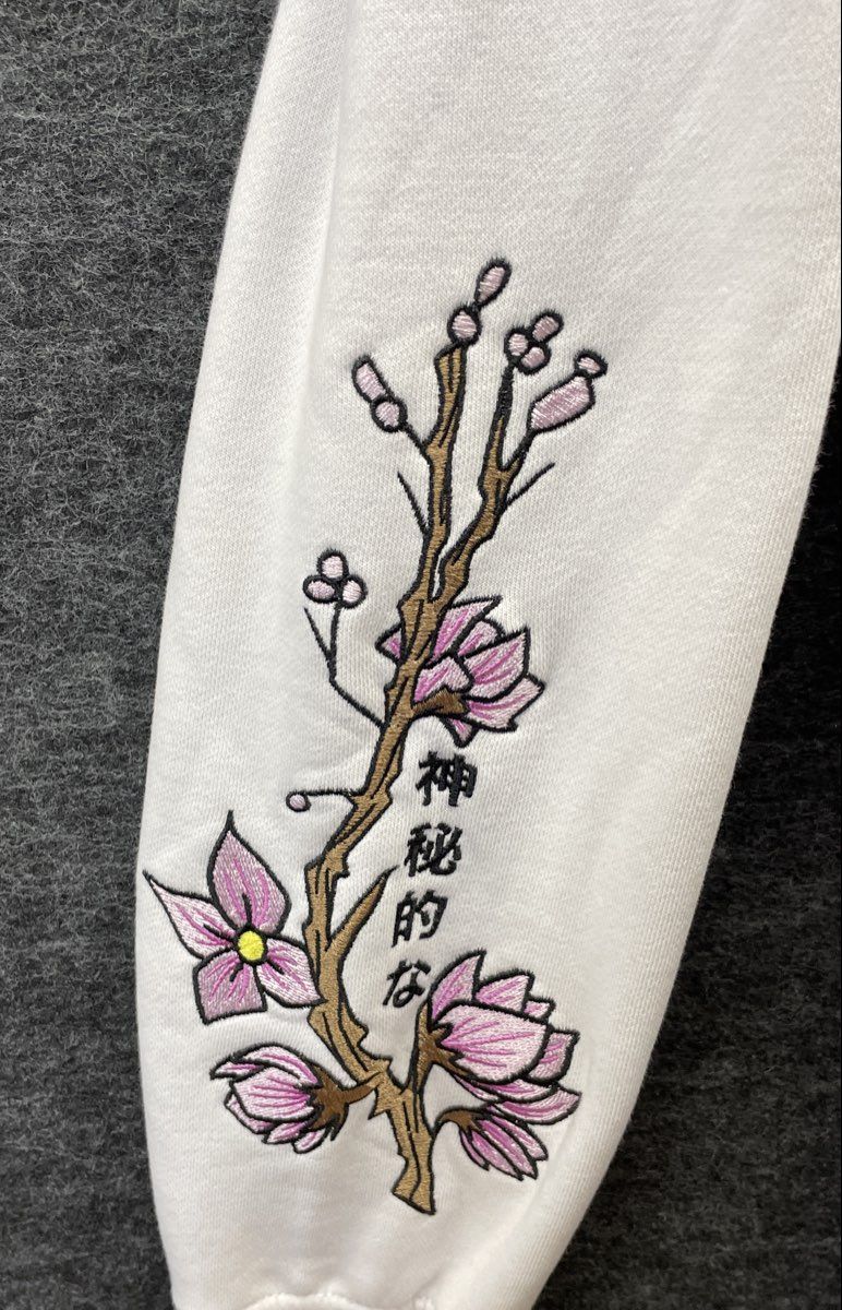 DGK Men's White Pink Floral Jason Hockey Mask Medusa Embroidered Hoodie Sz M