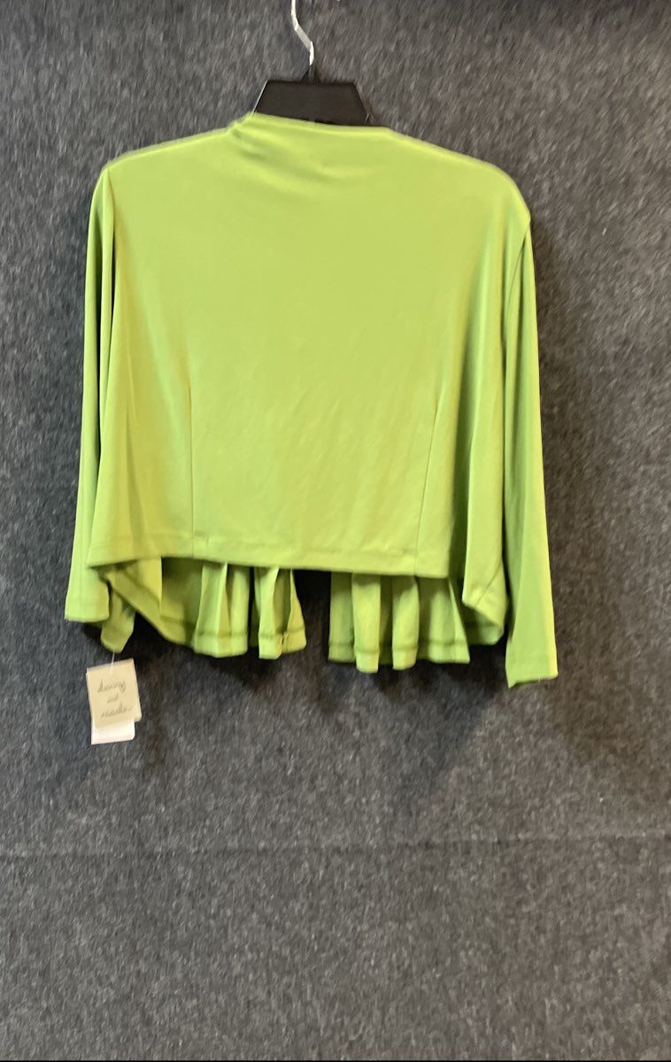 Danny and Nicole Women's Avocado Green Pleated Open Front Shrug Sz 2X NWT
