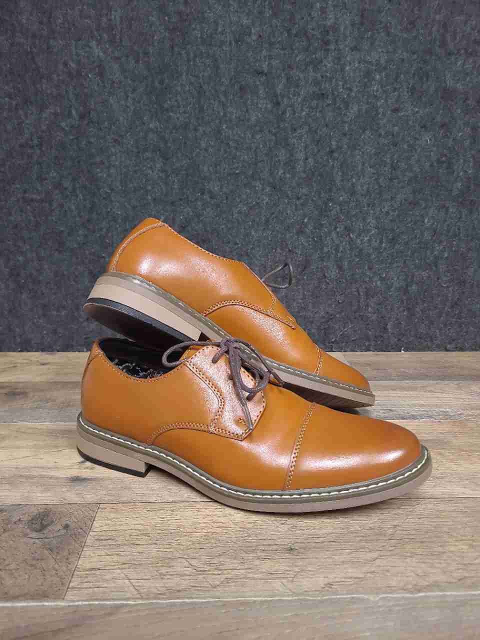 Bruno Marc Men's Cap Toe Derby Oxford Brown Dress Shoes Size 6
