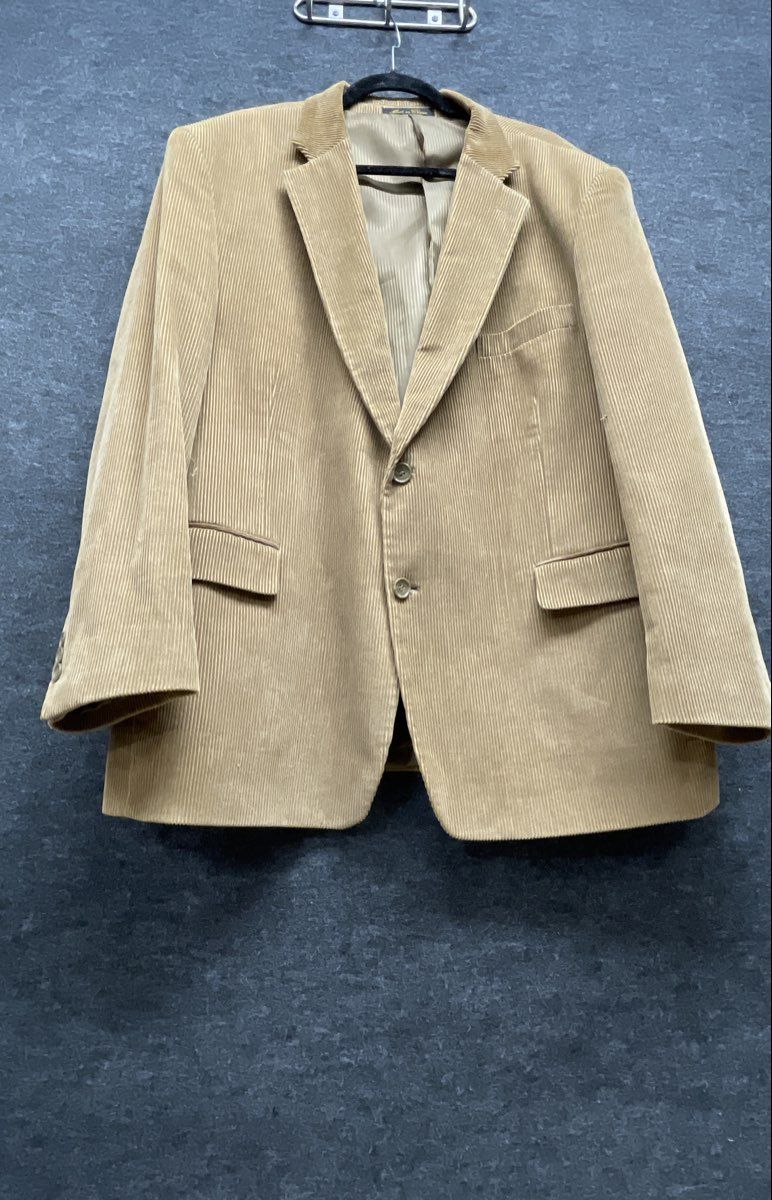 Hunt Valley Men's Tan Corduroy Two-Button Blazer Sport Coat XL