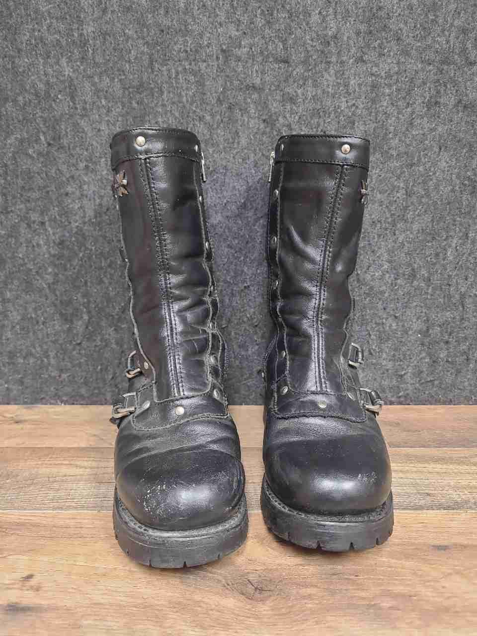 X Element LU2510 Black Leather Buckle Motorcycle Biker Boots Women's Size 7.5