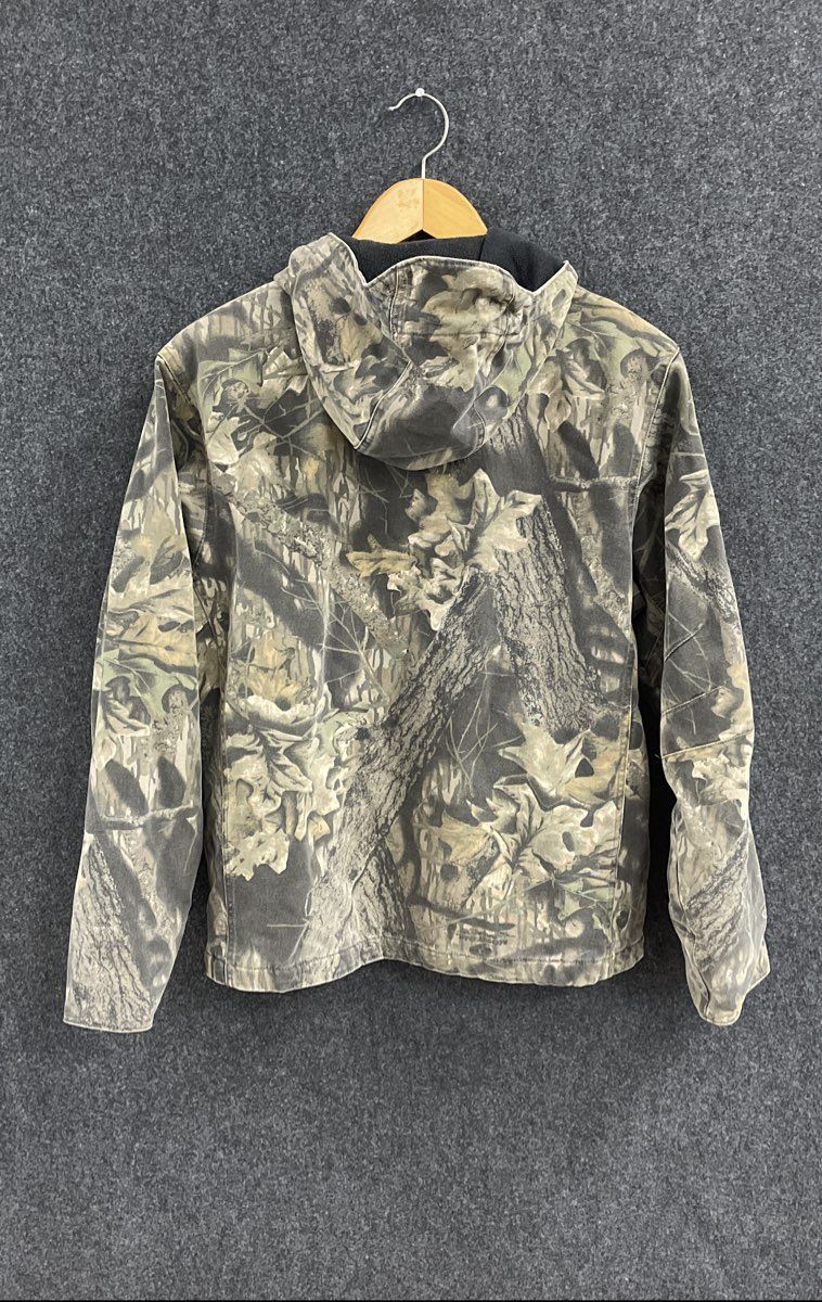 Columbia Men's Mossy Oak Camo Canvas Fleece Lined Hooded Work Jacket Sz S