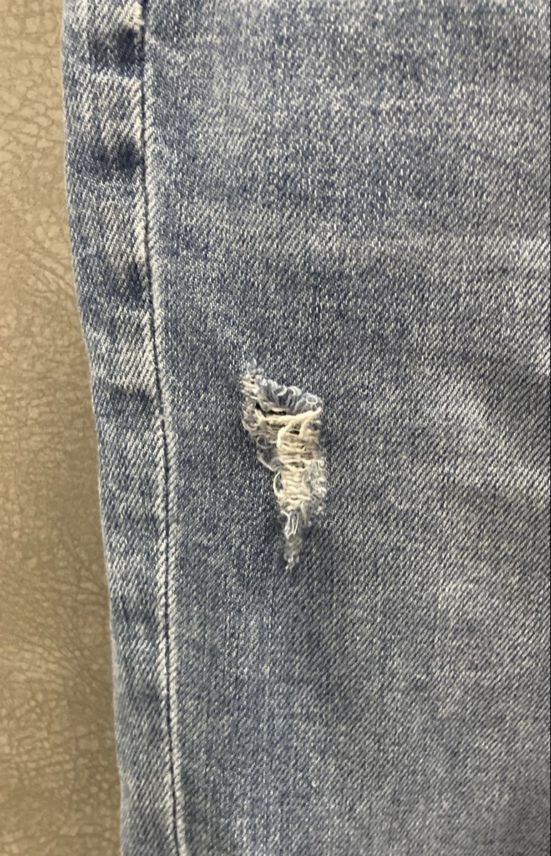 LOFT Women's Blue The Skinny High Rise Distressed Raw Hem Denim Jeans Sz 29 8