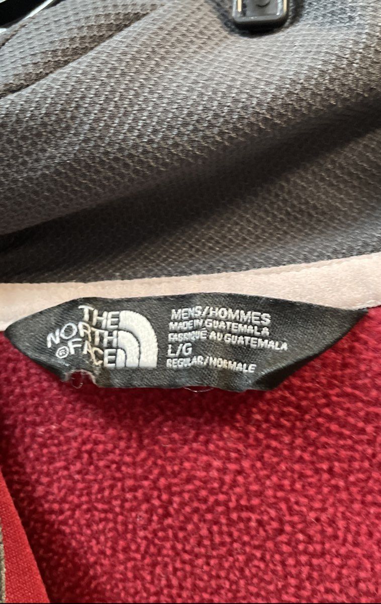 The North Face Men's Mountain Athletics Red Fleece Pullover Hoodie Pocket Sz L