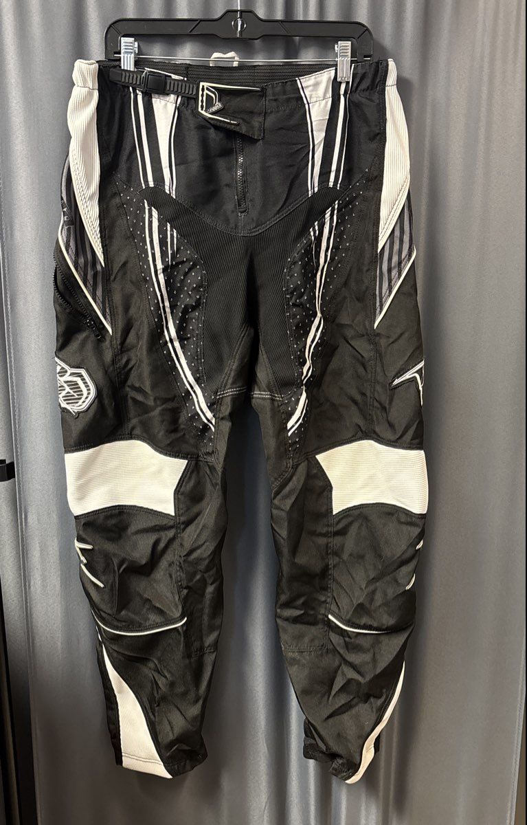 Vintage Nema BMX Downhill Motocross Race Riding Pants Black White Sz 36