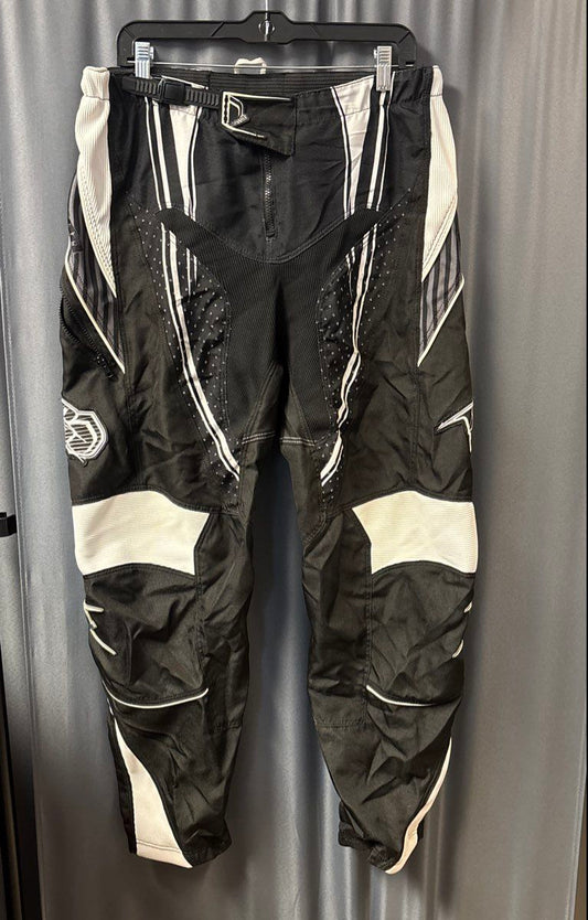 Vintage Nema BMX Downhill Motocross Race Riding Pants Black White Sz 36
