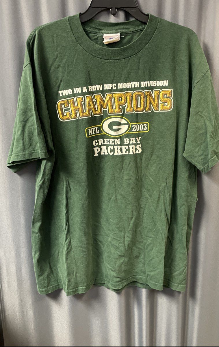 Vintage 2003 Green Bay Packers NFC North Champions T-Shirt Sz L VF Imagewear
