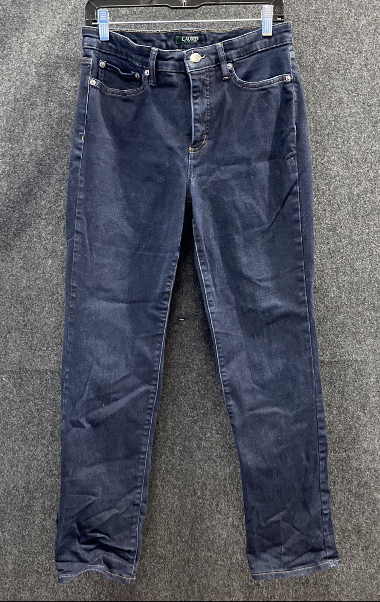 Lauren Ralph Lauren Women's Dark Wash Blue Stretch Straight Leg Jeans Sz M