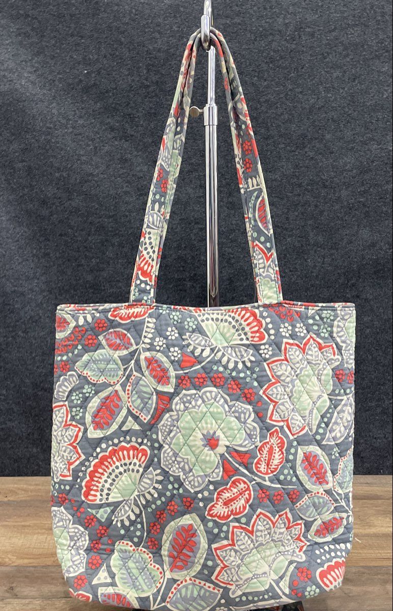 Vera Bradley Navy Blue Floral Quilted Cotton Large Tote Bag