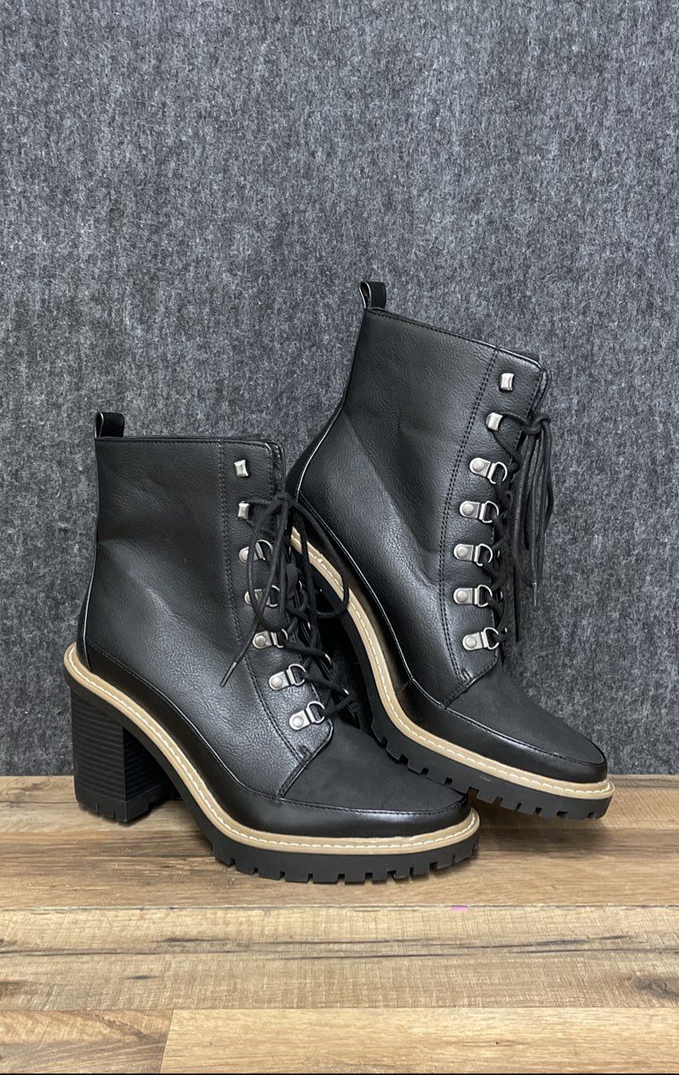 A New Day Tessa Lug Sole Combat Boots Black Women's Size 11