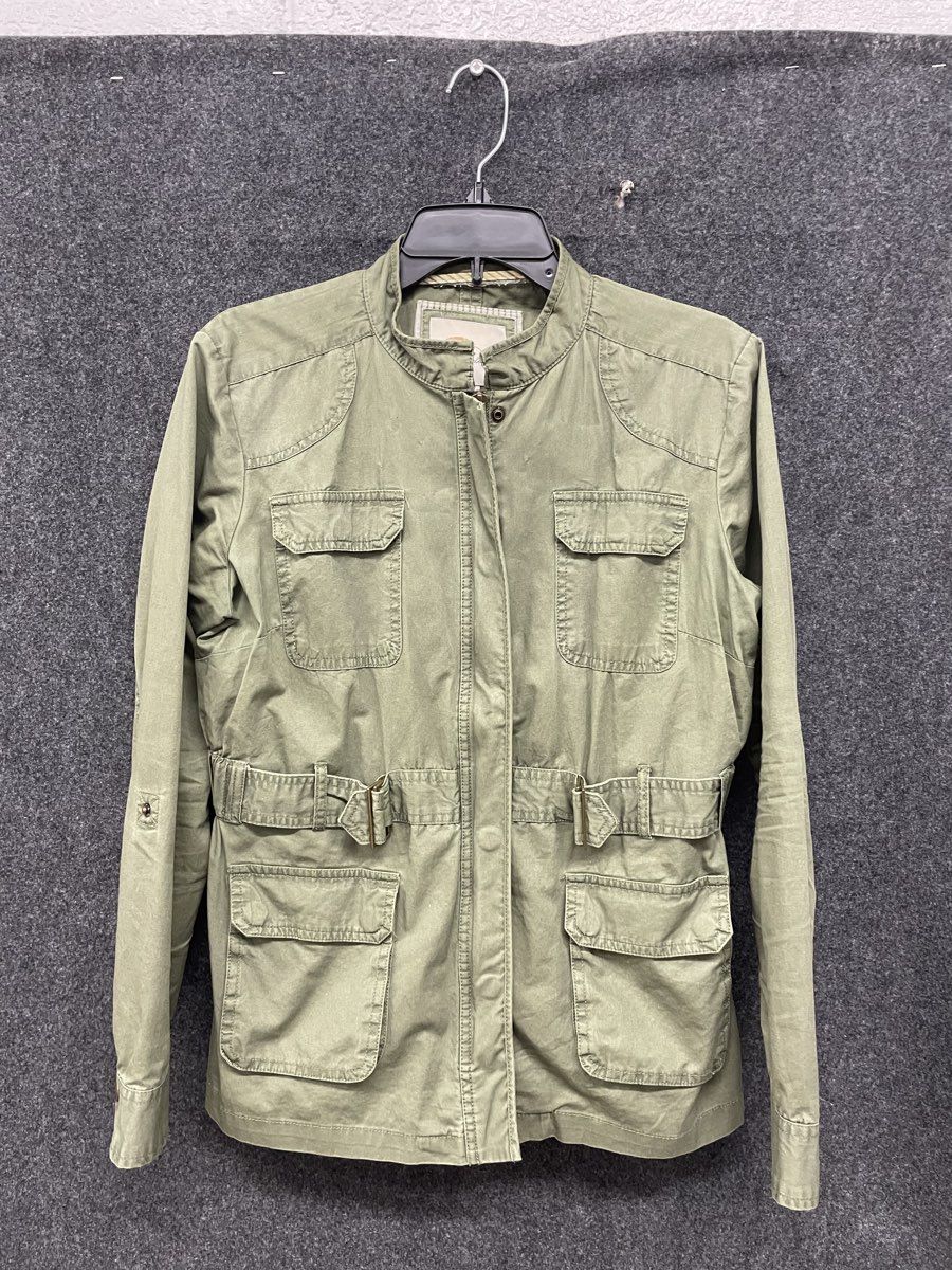 Bob Timberlake Women's Olive Green Cotton Utility Field Jacket Size Medium