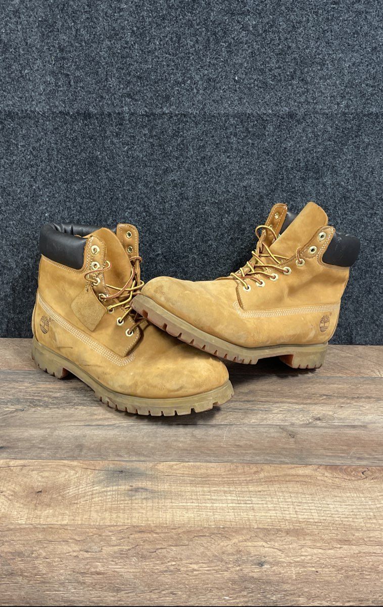 Timberland 6-Inch Premium Waterproof Wheat Nubuck Boots Men's Size 12