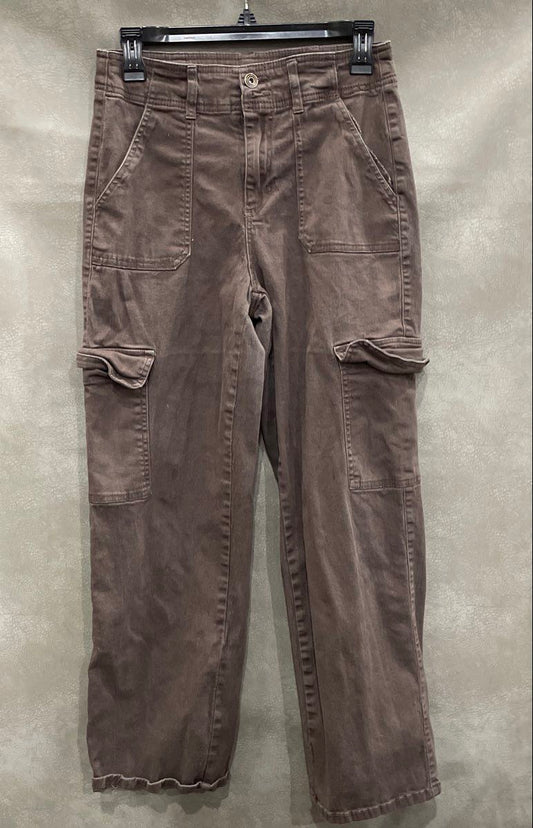 RE Generation Women's Grey Relaxed Cargo Pants Cotton Stretch Washed Sz 7/28