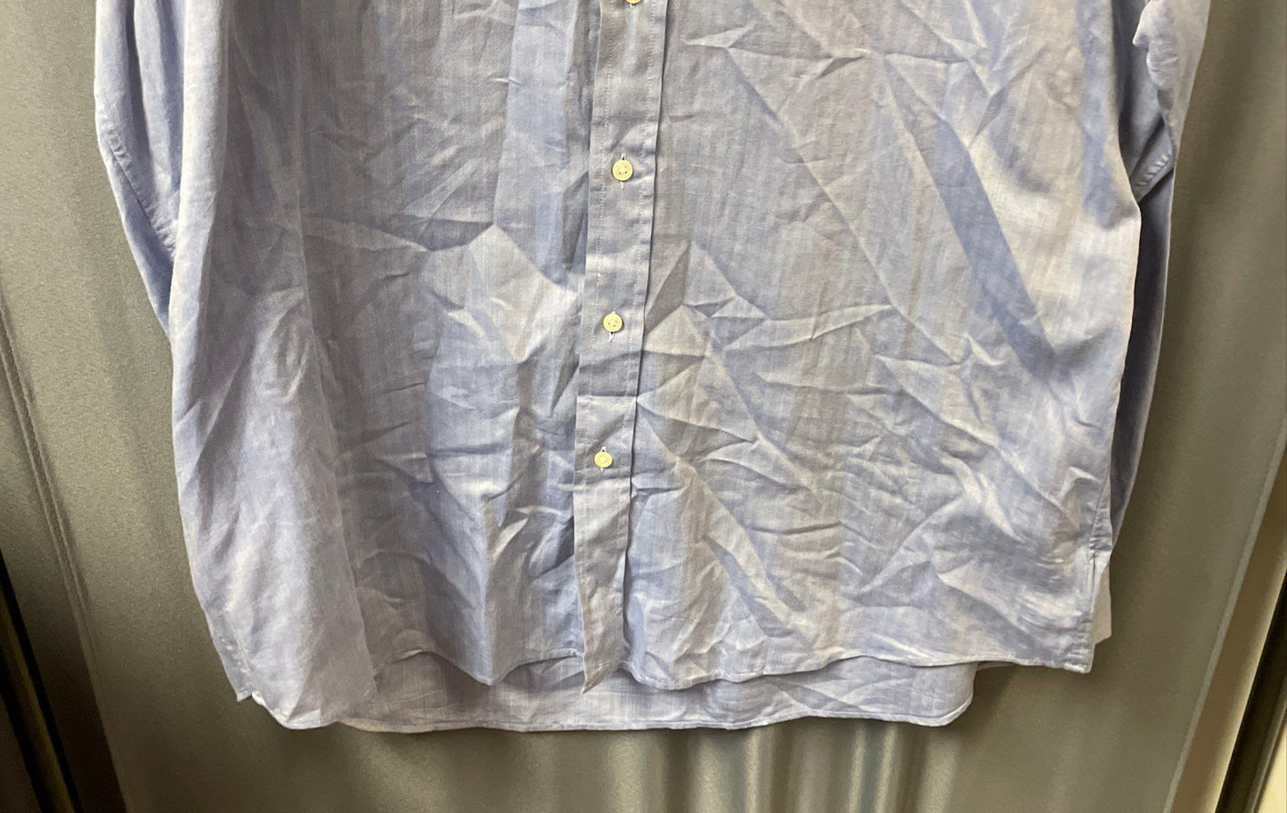 Ralph Lauren Men's Blue Herringbone Button Down Classic Fit Shirt Sz XL