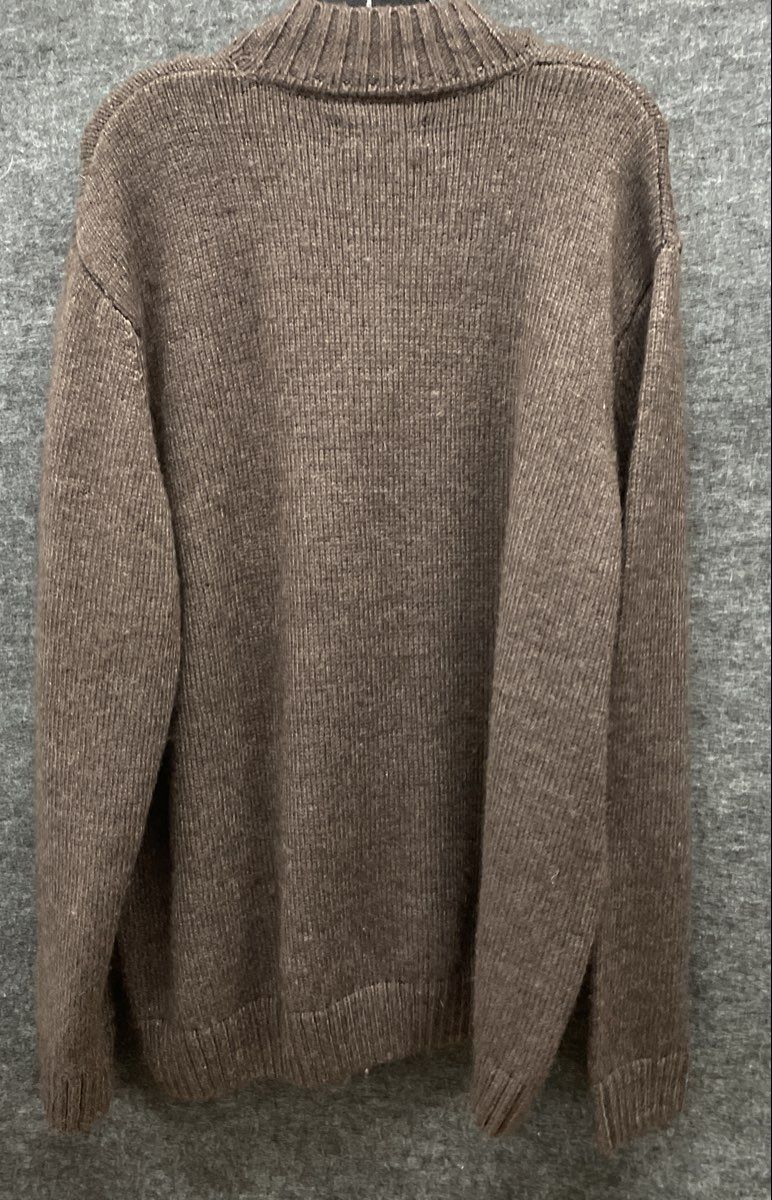Rainforest Men's Brown Quarter Zip Mock Neck Ribbed Pullover Sweater Sz XL