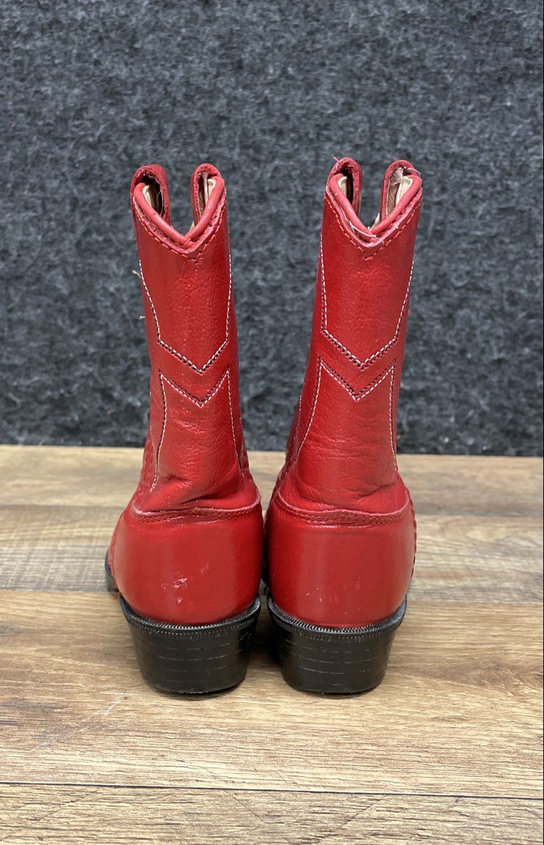 Wild West Kids Red Stitched Western Cowboy Boots