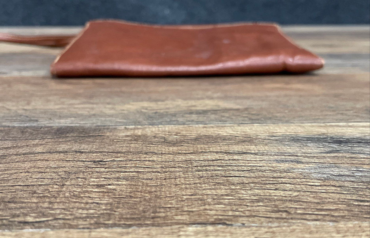 Vintage Talbots Brown Italian Leather Slim Crossbody Organizer Bag Made in Italy