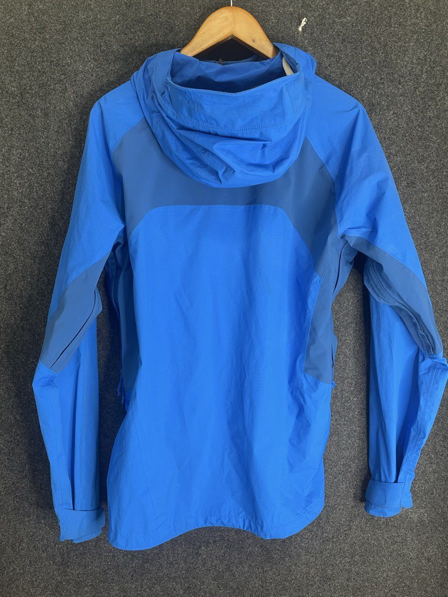 Columbia Men's Blue Pour Osity Stretch Rain Jacket Omni-Wick EVAP Hooded Sz M