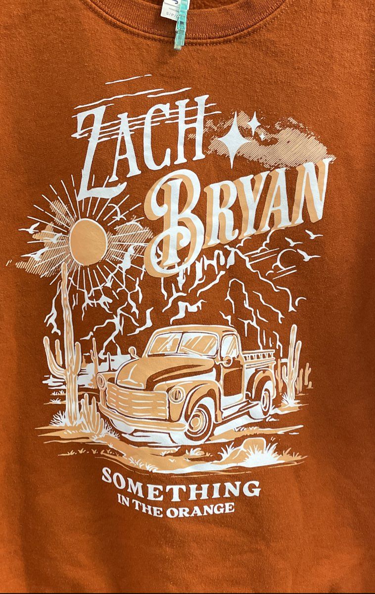 Zach Bryan Something in the Orange Crewneck Sweatshirt Men's Orange Sz S