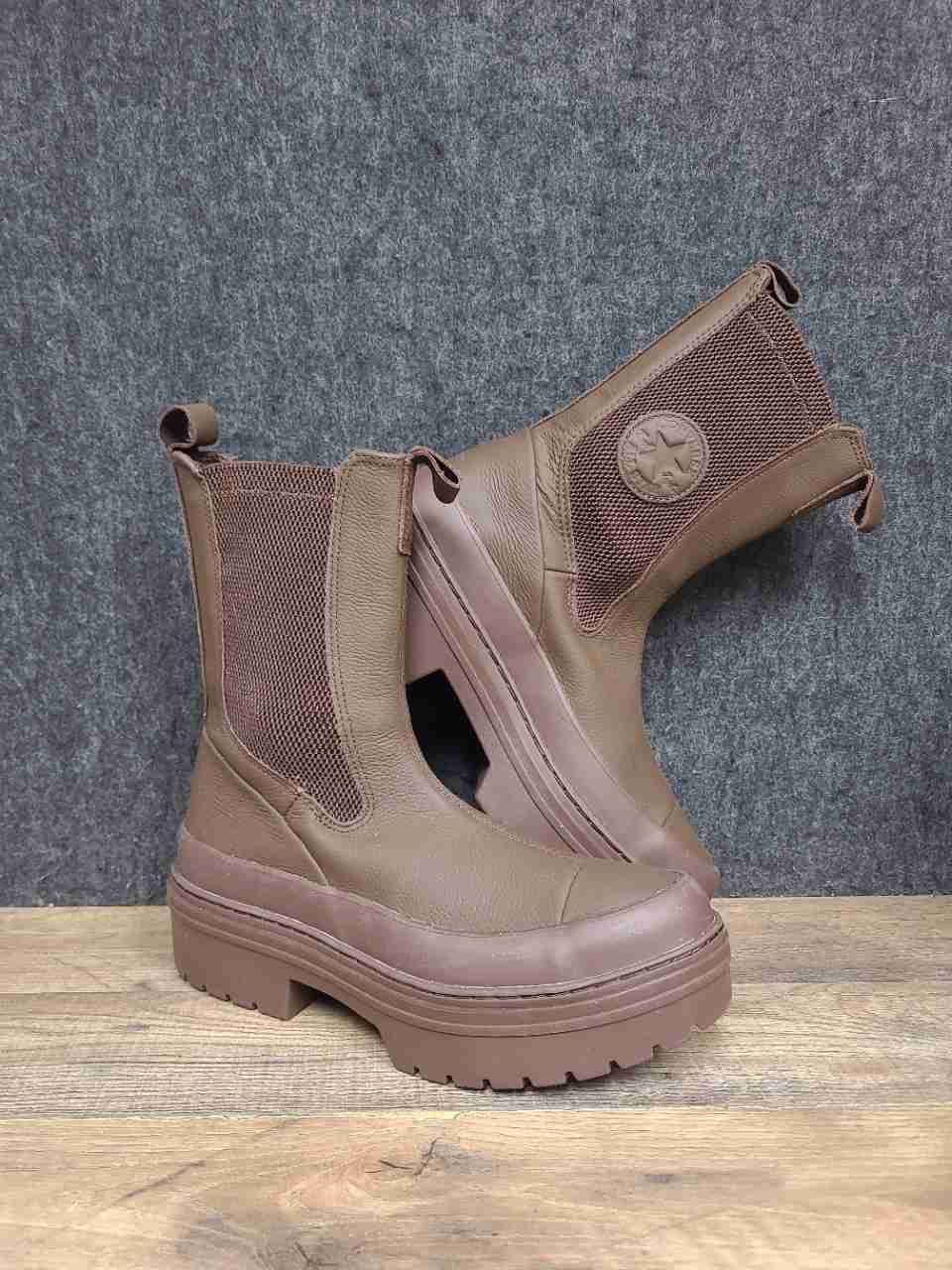 Converse Chuck Taylor All Star Cruise Lugged Chelsea Boot Brown Leather Sz 9.5