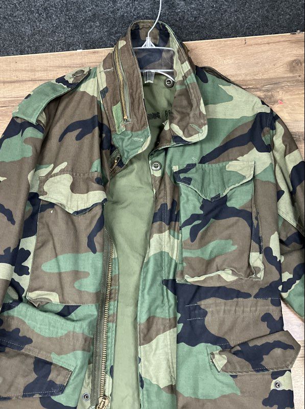 Vintage 1984 US Army M-65 Field Jacket Woodland Camo Small X-Short USA Made