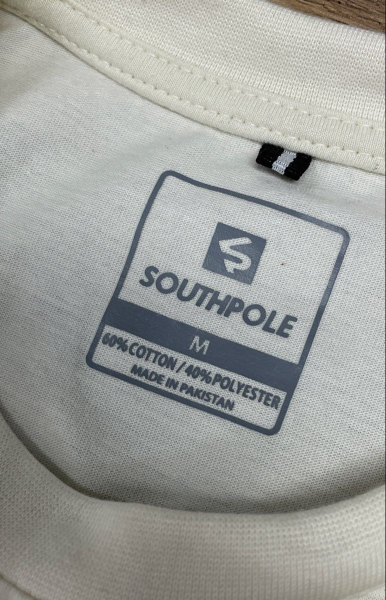Southpole Men's Cream Graphic T-Shirt Trust No One Tattoo Bear Streetwear Sz M