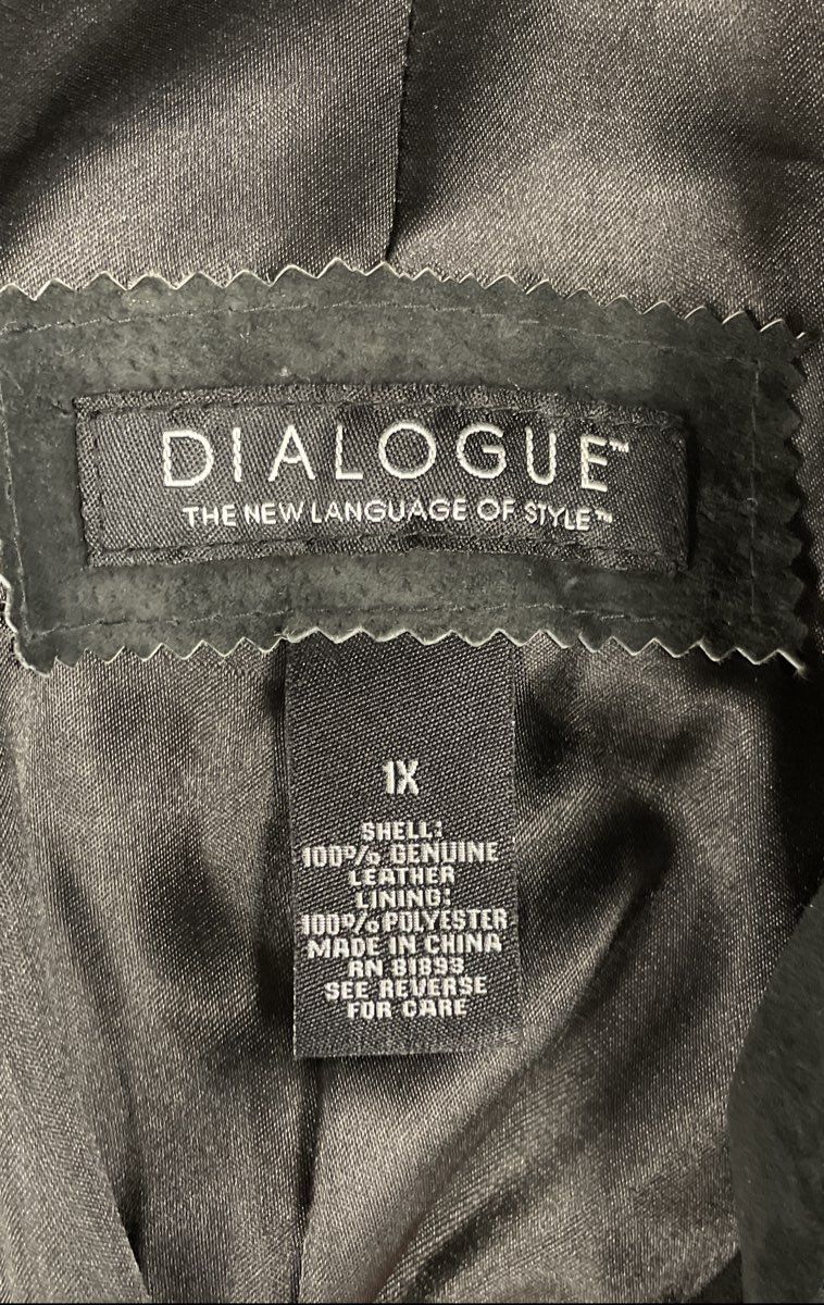 Dialogue Women's Black Genuine Suede Leather Blazer Jacket Plus Sz 1X