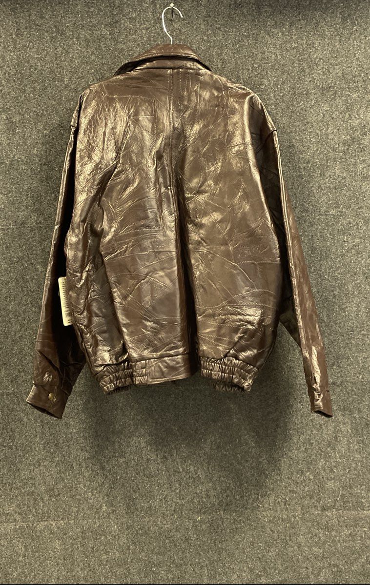Vintage 90s Cellini Men's Brown Patchwork Leather Bomber Jacket XL NWT