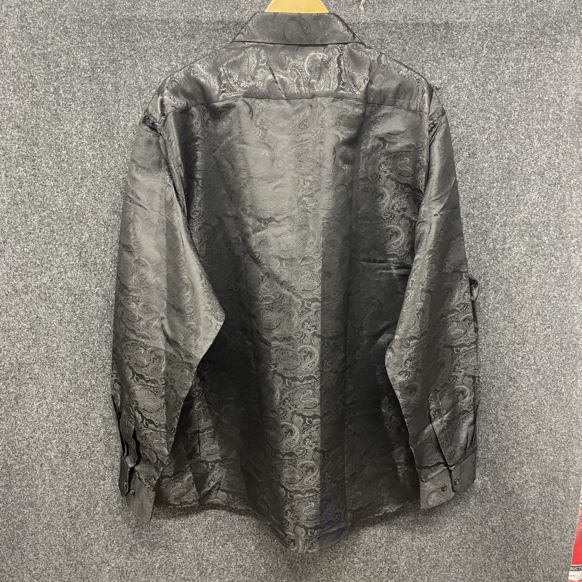 DiBanGu Men's Black Paisley Jacquard Silk Blend Dress Shirt Sz XXXL NWT