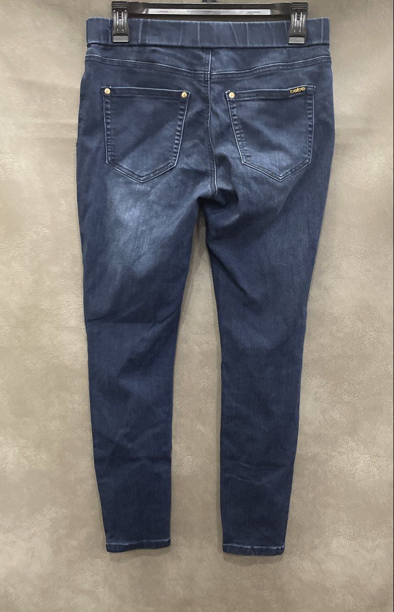 bebe Women's Dark Wash Blue Whiskered Pull On Leggings Jeggings Sz 29 Med