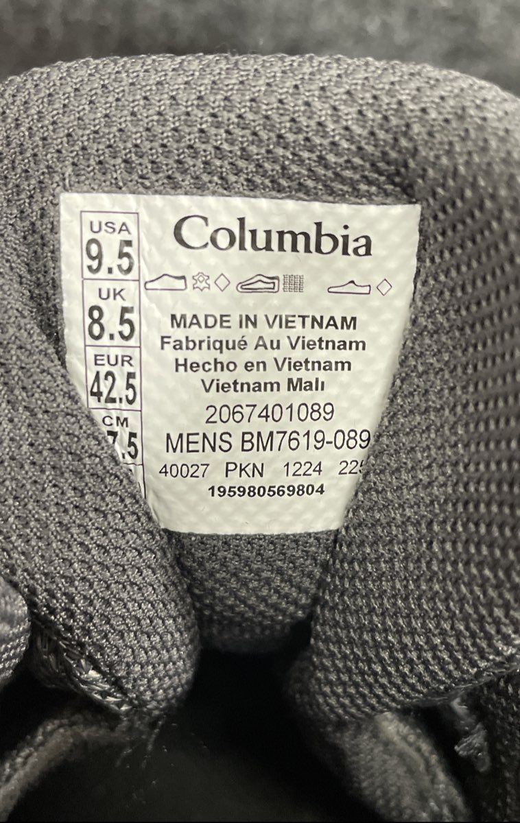 Columbia Traverse Hike Grey Graphite Men's Mid Hiking Boots Size 9.5