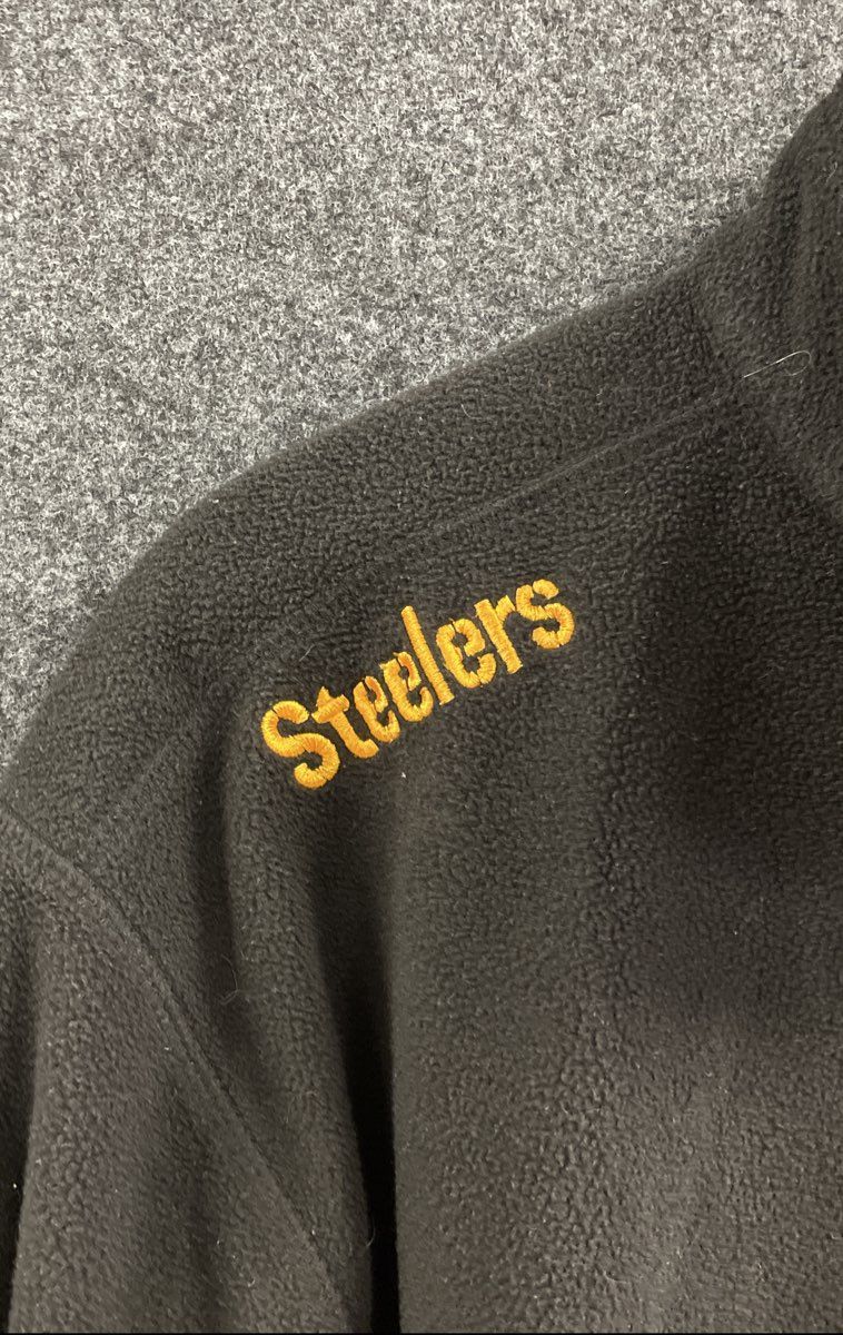 Men's Size XL Black NFL Team Apparel Steelers Logo 1/4 Zip Jacket