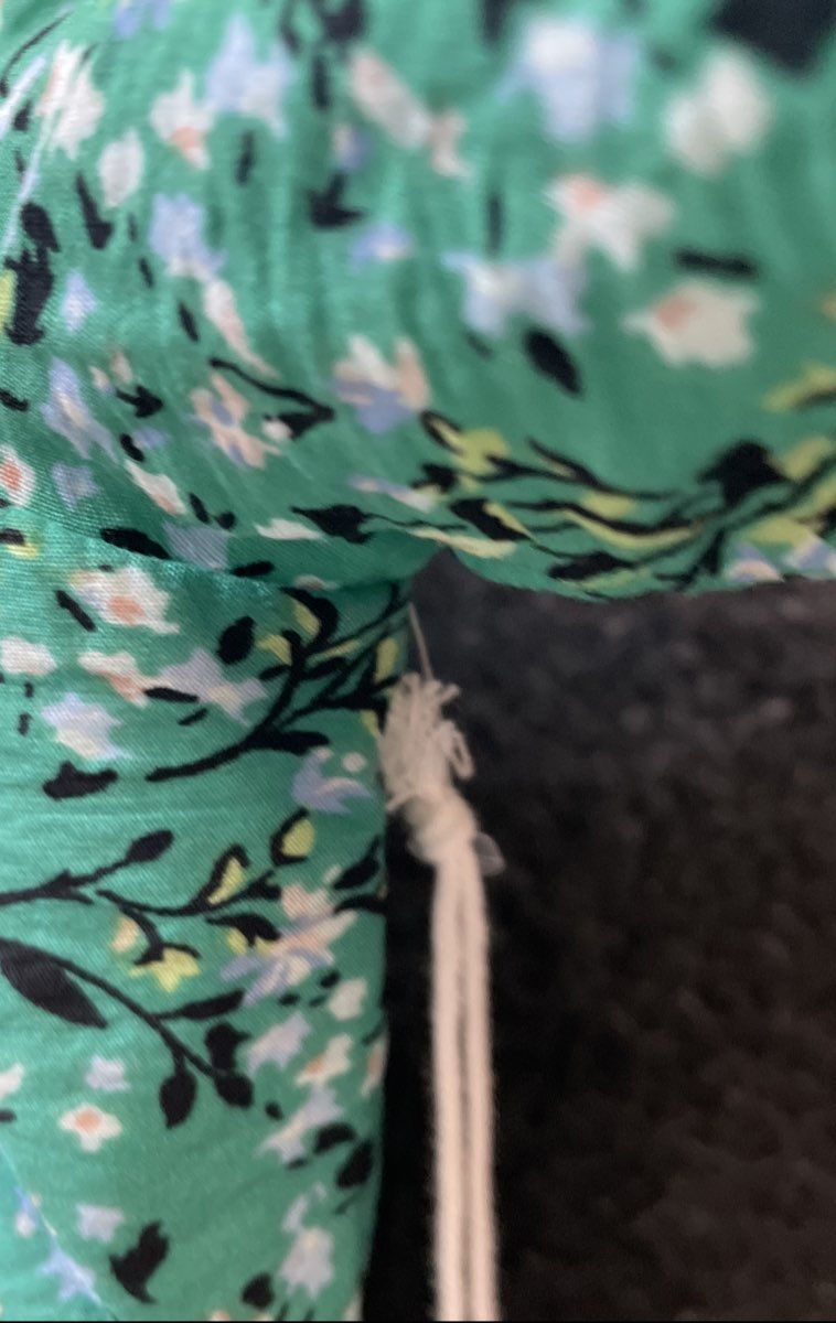 LC Lauren Conrad Women's Green Ditsy Floral Smocked Tiered Midi Dress Sz M NWT