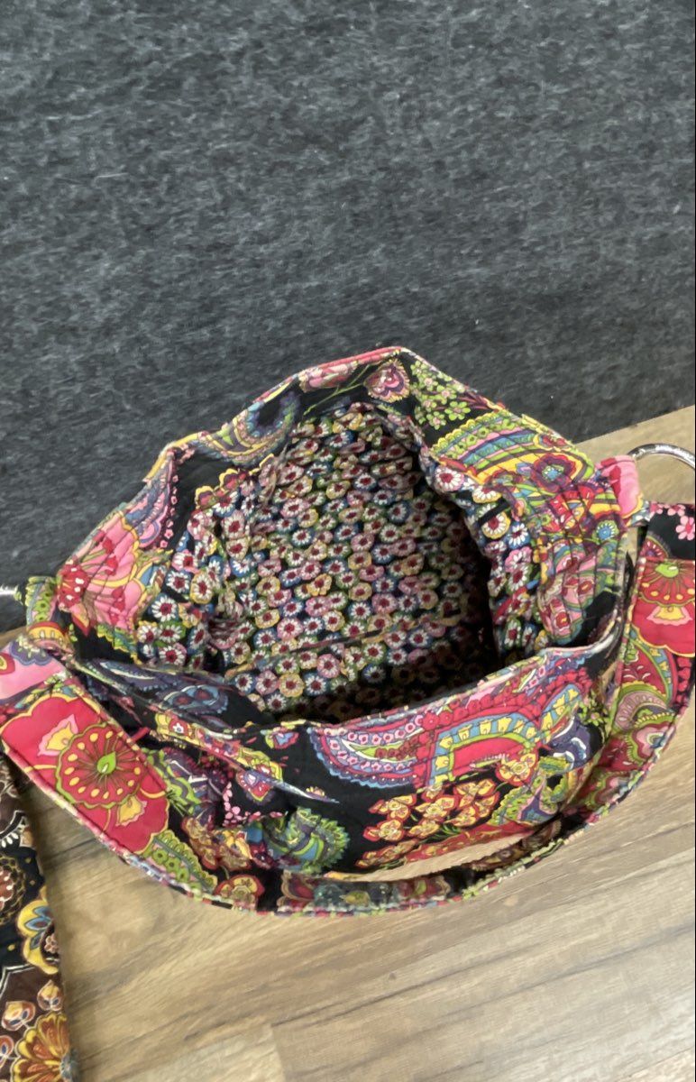 Vintage 2000s Vera Bradley Quilted Cotton Floral Paisley Tote & Bag Lot of 2
