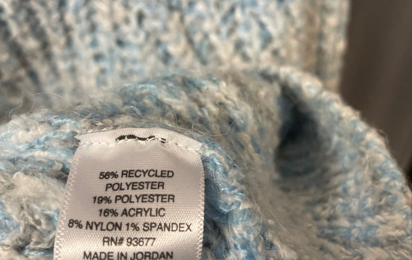 a.n.a Women's Light Blue White Mock Neck Chunky Marl Knit Sweater Sz S