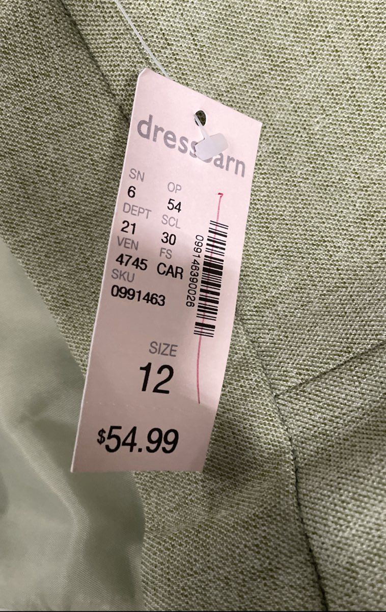 Jones Studio Women's Green Textured Straight Leg Dress Pants NWT Sz 12