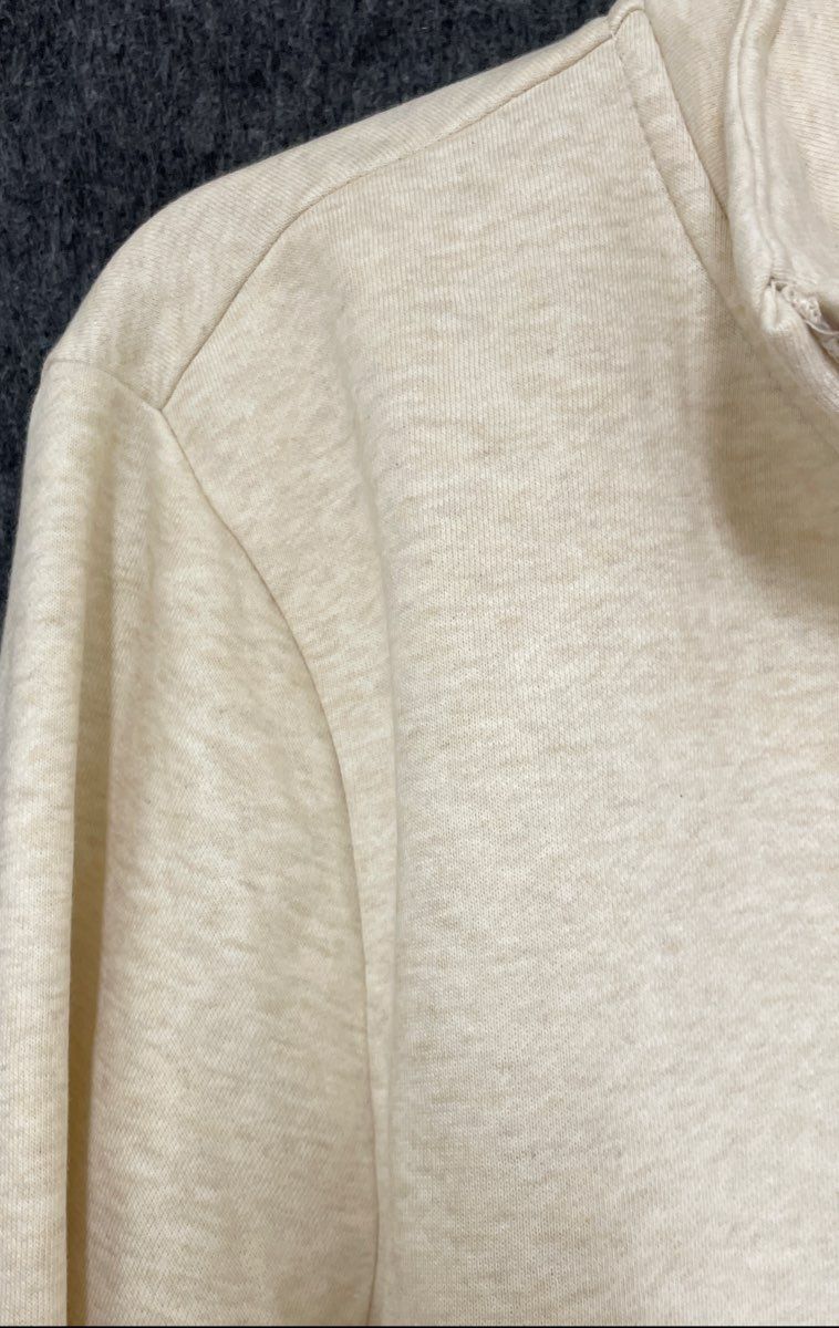 Tommy Hilfiger Men's Cream Quarter Zip Pullover Sweatshirt Kangaroo Pocket Sz S