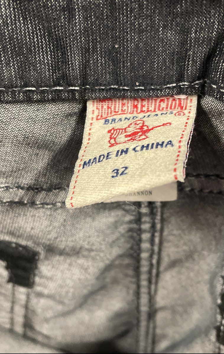 True Religion Women's Shannon Skinny Jeans Dark Gray Whiskered Stretch Size 32