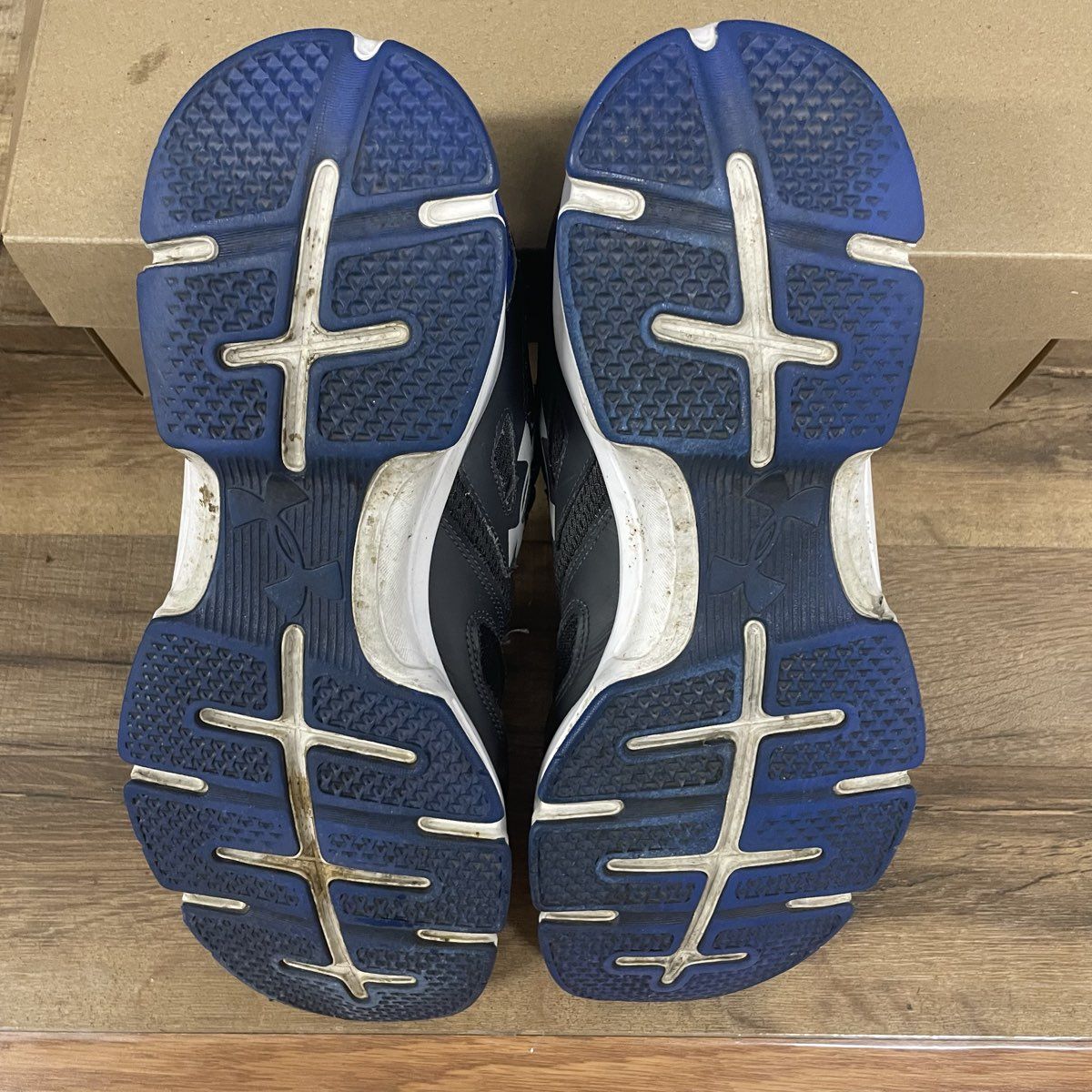 Under Armour Micro G Assert 6 Graphite Blue White Running Shoes Size 13