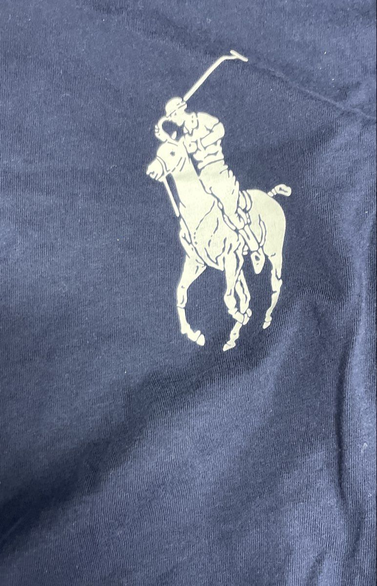 Polo Ralph Lauren Men's Navy Big Pony Long Sleeve T-Shirt Custom Slim Fit Sz S