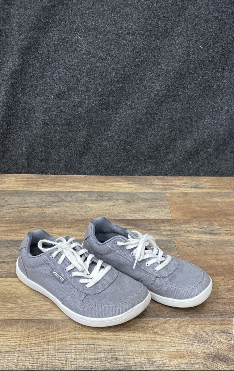 WHITIN Women's Minimalist Barefoot Canvas Sneakers Grey Size 9
