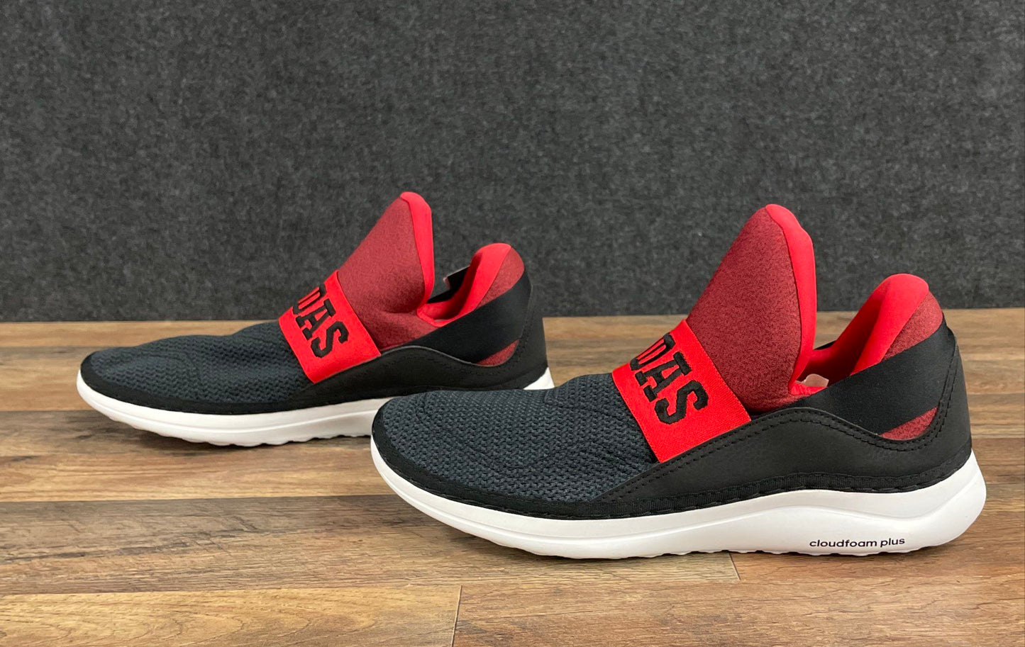 Adidas Cloudfoam Lite Racer Adapt Black Red Slip-On Men's Shoes Size 13