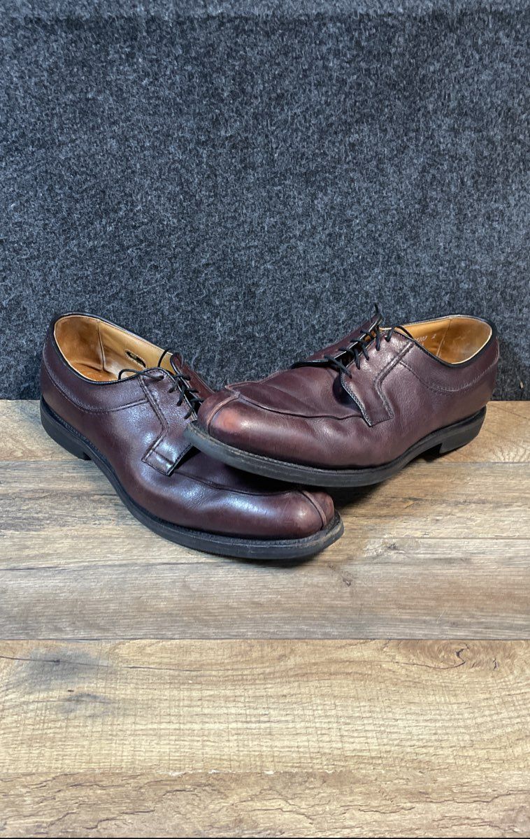 Allen Edmonds Wilbert Burgundy Leather Split Toe Derby Shoes Men's Size 13 A